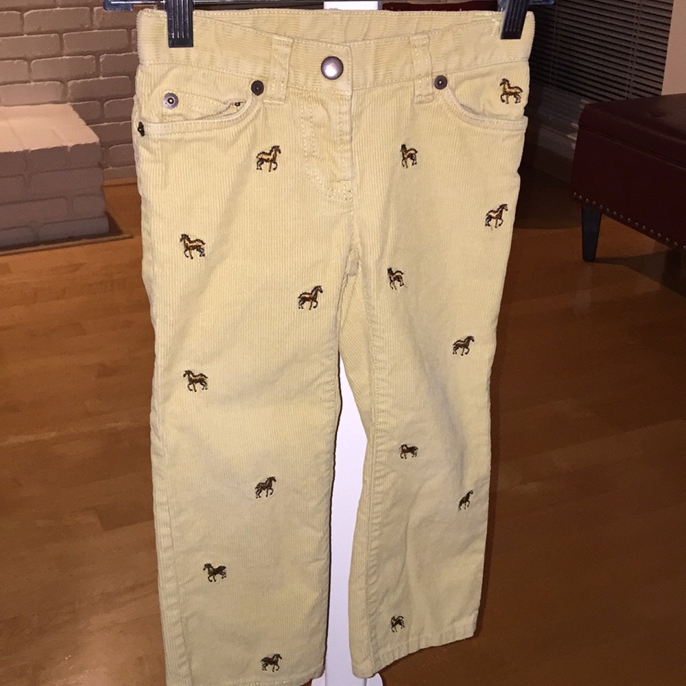 Tan embroidered pony pant
